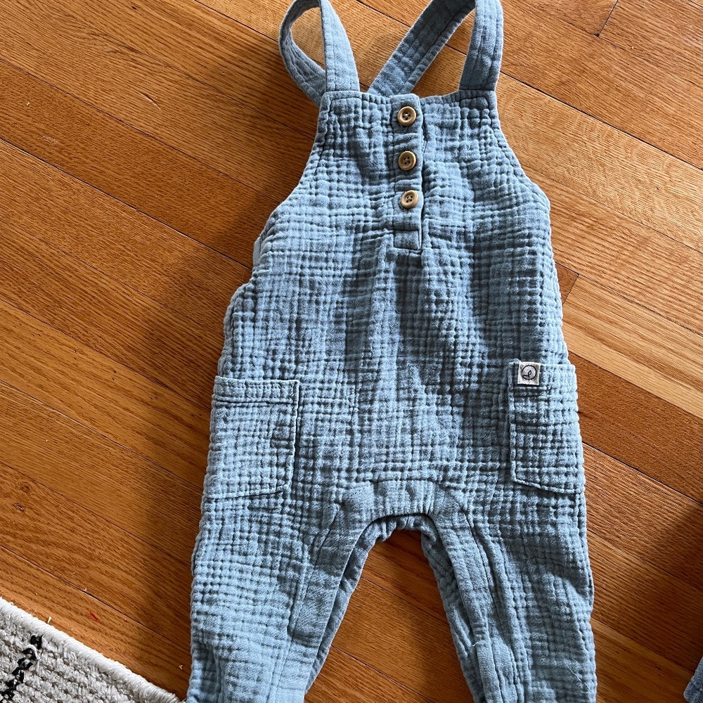 Organic boy gauze overalls